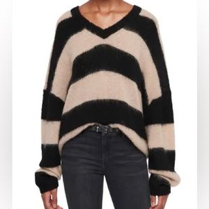 AllSaints Lou Stripe V-Neck Pullover